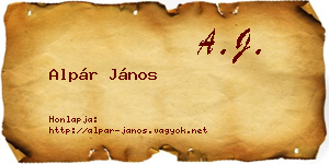 Alpár János névjegykártya